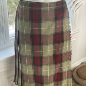 Plaid wool skirt